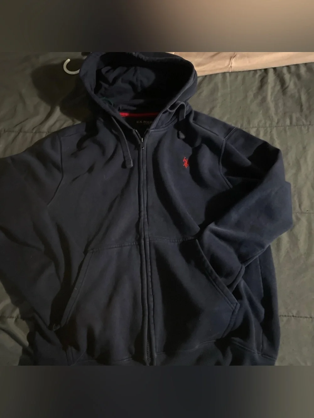 Polo by Ralph Lauren Navy Full-Zip Hoodie with Red Pony